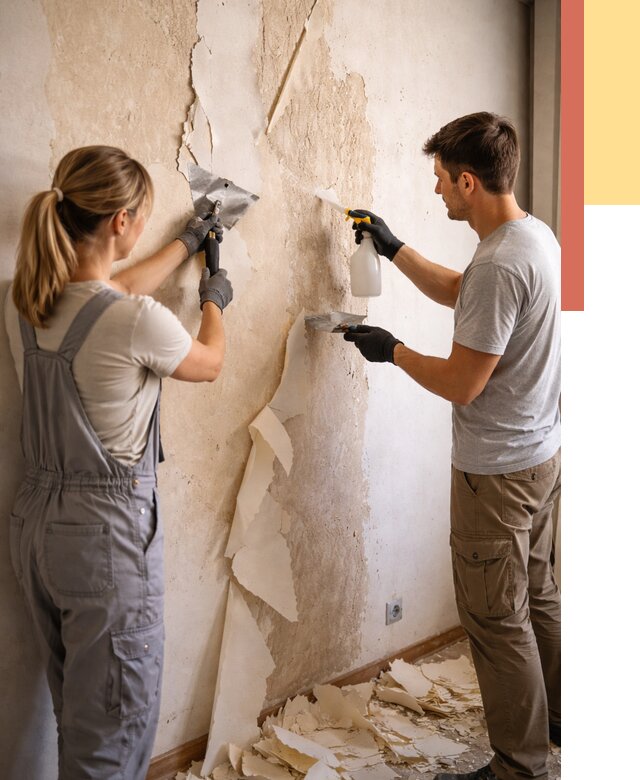 Снятие старых обоев в Карпинске от 5391 руб. под ключ недорого | ОТДЕЛОЧНИК-Кпн