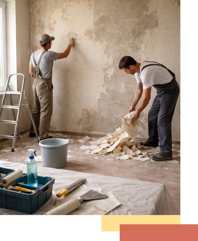 Снятие старых обоев в Карпинске быстро и качественно