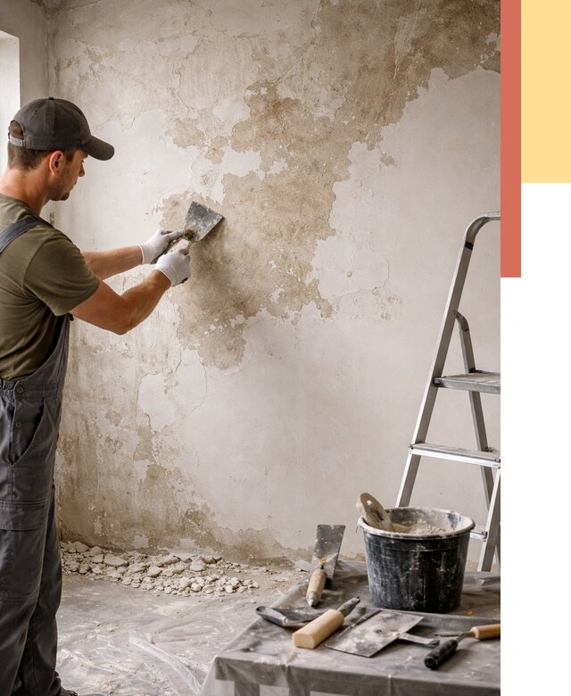 Снятие старой шпаклевки в Карпинске от 1900 руб. — быстро и недорого | ОТДЕЛОЧНИК-Кпн