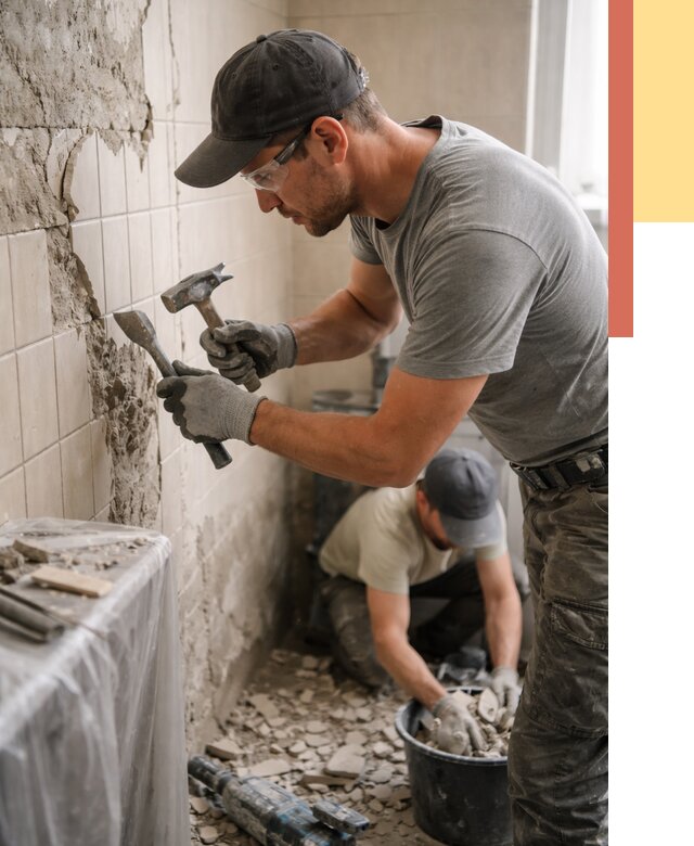 Демонтаж плитки со стен в Карпинске от 873 руб. — быстро и недорого | ОТДЕЛОЧНИК-Кпн