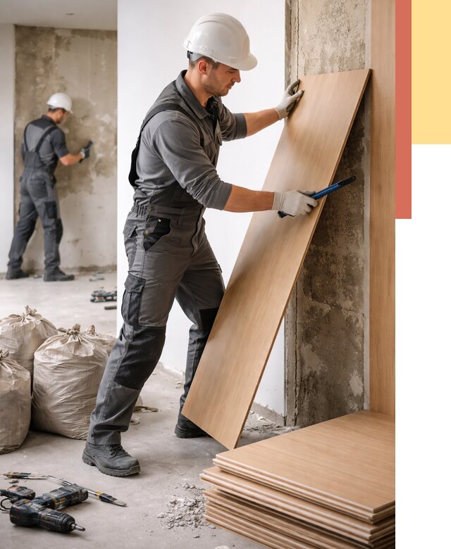 Демонтаж стеновых панелей в Карпинске от 3594 руб. за м² быстро и недорого | ОТДЕЛОЧНИК-Кпн