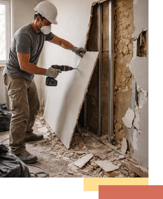 Демонтаж гипсокартона со стен в Карпинске качественно и быстро