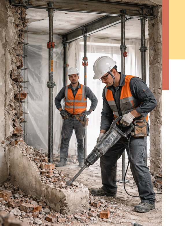 Снос несущих стен в Карпинске от 10525 руб. — демонтаж несущей стены под ключ | ОТДЕЛОЧНИК-Кпн