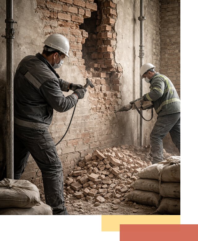 Демонтаж кирпичных стен в Карпинске быстро и безопасно