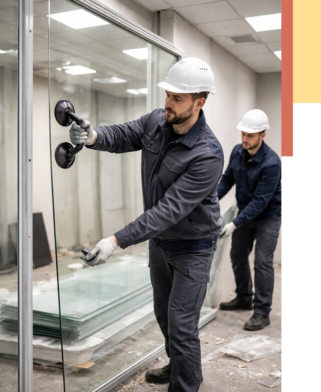 Демонтаж стеклянных перегородок в Карпинске от 3286 руб. — быстро и недорого | ОТДЕЛОЧНИК-Кпн