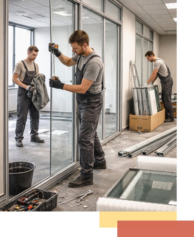 Демонтаж стеклянных перегородок в Карпинске быстро и безопасно