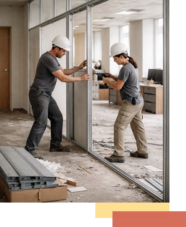 Демонтаж алюминиевых перегородок в Карпинске быстро и аккуратно