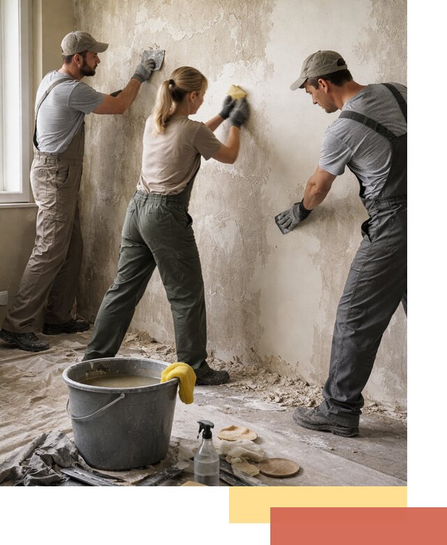 Очистка стен от клея и грунтовки в Карпинске качественно и быстро