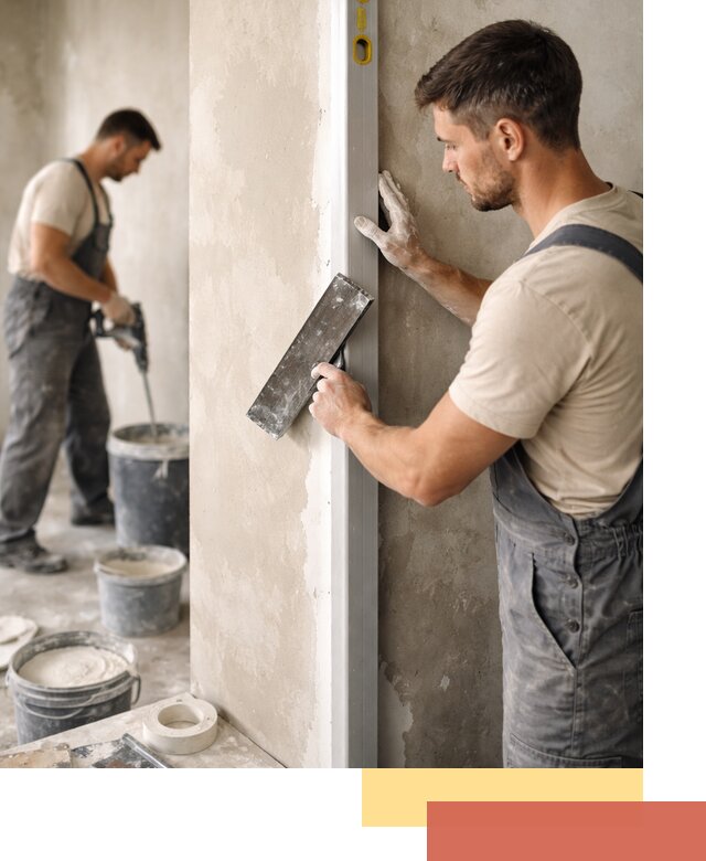 Выведение углов стен в Карпинске: монтаж и оштукатуривание