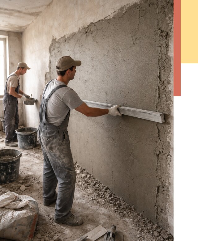 Цементная штукатурка стен в Карпинске от 4621 руб/м2 — быстро и недорого | ОТДЕЛОЧНИК-Кпн