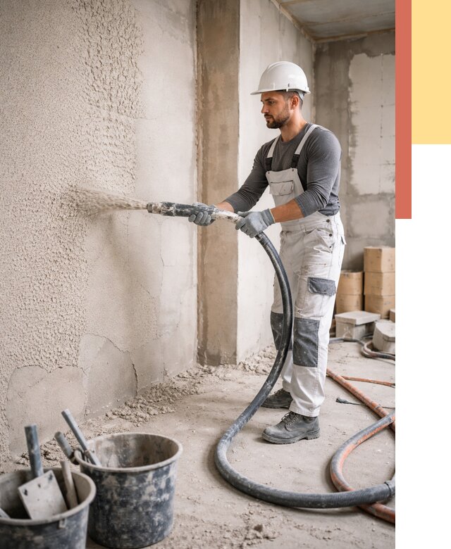 Машинная штукатурка стен в Карпинске под ключ от 6674 руб./м2 | ОТДЕЛОЧНИК-Кпн