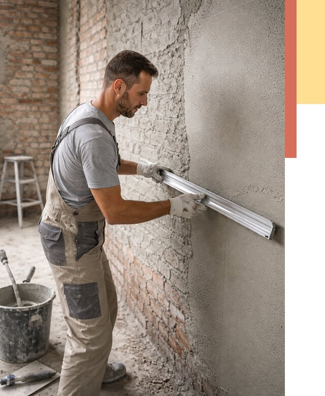 Штукатурка кирпичных стен в Карпинске от 4621 руб/м2 — быстро и недорого | ОТДЕЛОЧНИК-Кпн