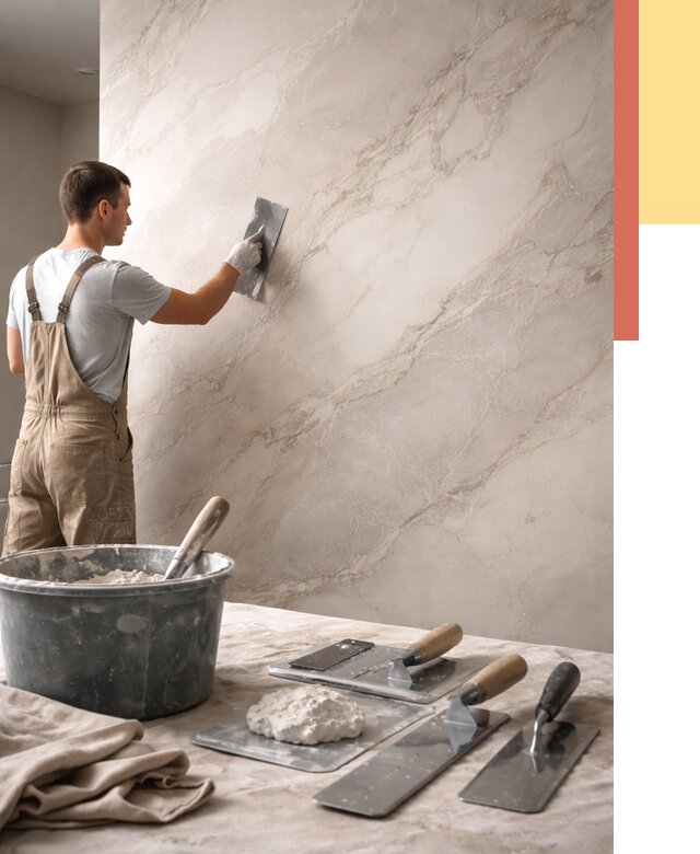 Декоративная штукатурка под мрамор в Карпинске от 2875 руб./м² — быстро и недорого | ОТДЕЛОЧНИК-Кпн