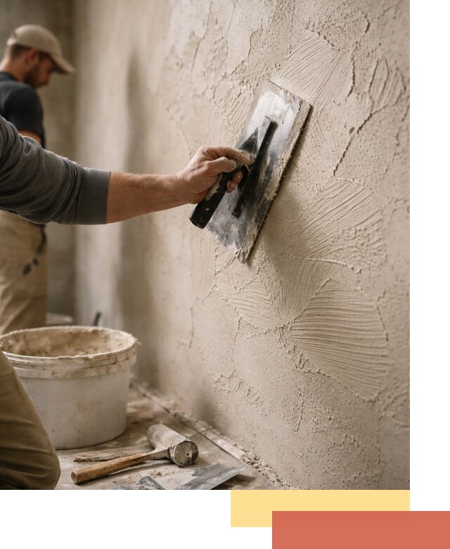 Фактурная штукатурка стен в Карпинске — монтаж, отделка, реставрация