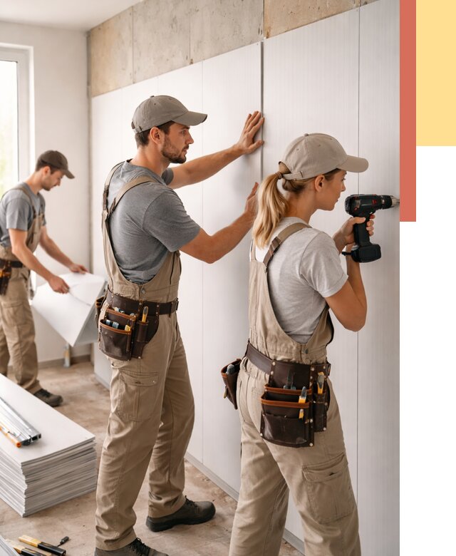 Монтаж ПВХ панелей на стены в Карпинске от 462 руб/м2 — быстро и недорого | ОТДЕЛОЧНИК-Кпн