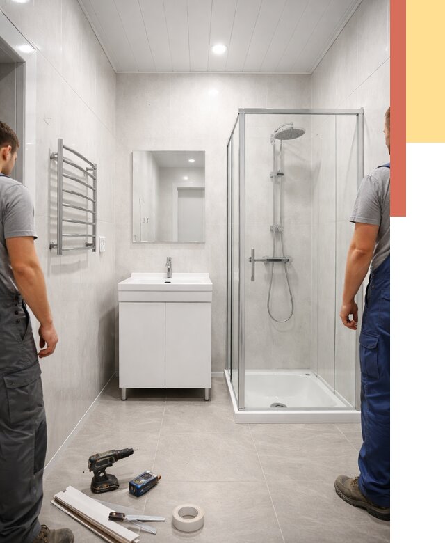 Отделка ванной комнаты панелями ПВХ в Карпинске от 4621 руб. за м2 | ОТДЕЛОЧНИК-Кпн