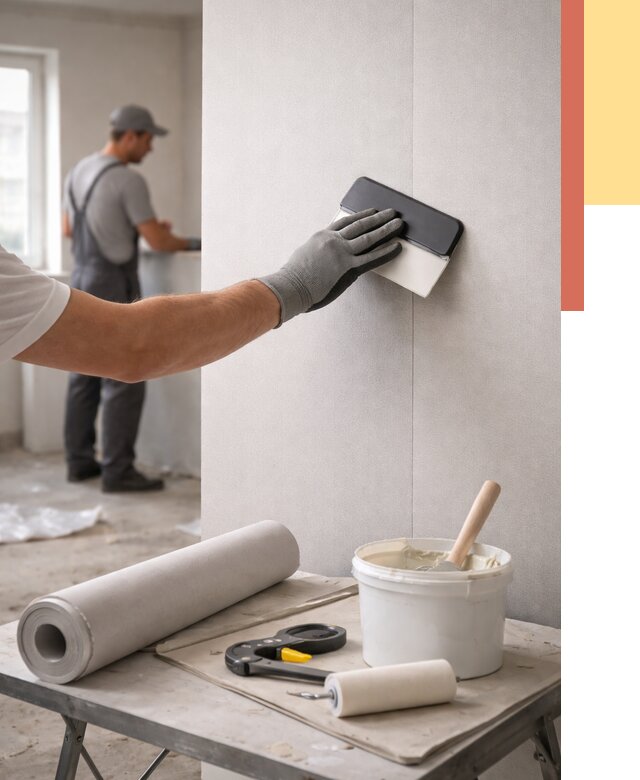 Поклейка обоев под покраску в Карпинске от 3594 руб. за м2 | ОТДЕЛОЧНИК-Кпн