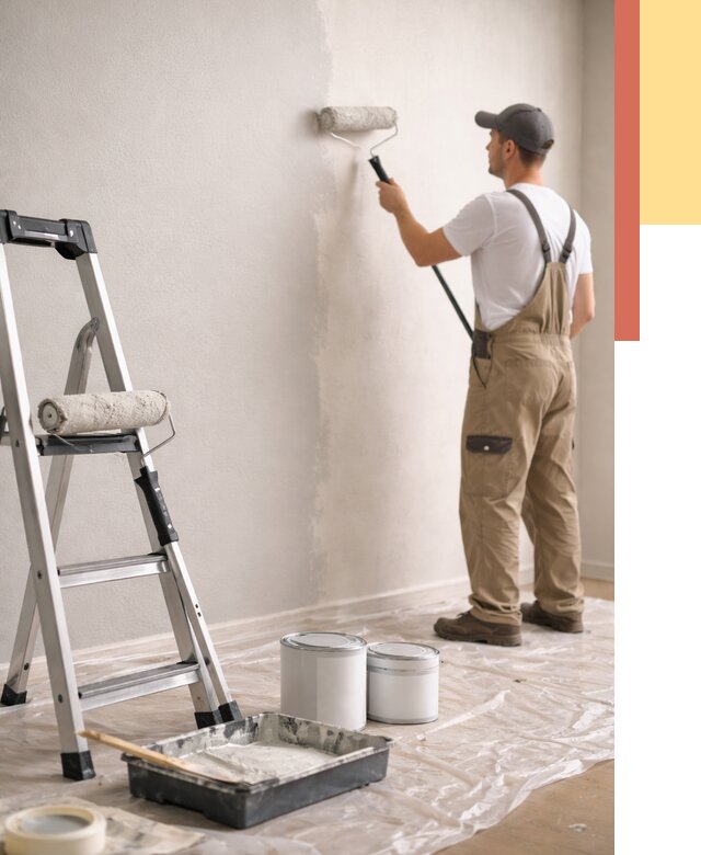 Покраска стен латексной краской в Карпинске от 4621 руб. за м2 | ОТДЕЛОЧНИК-Кпн