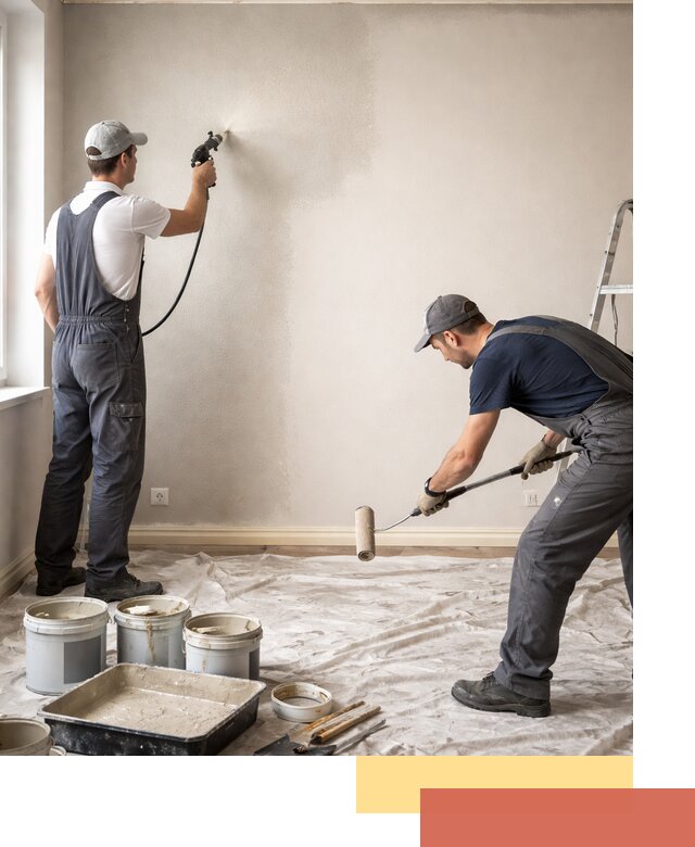 Покраска стен моющейся краской и защита поверхностей в Карпинске