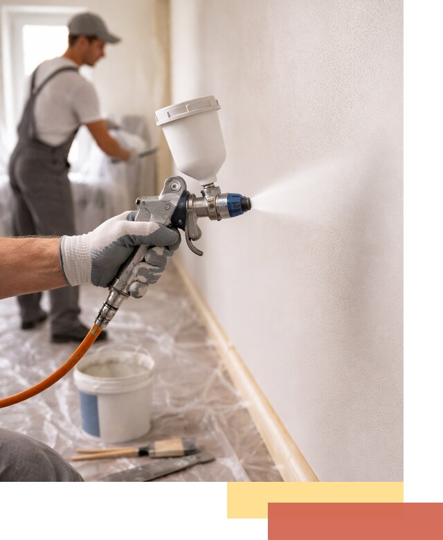 Покраска стен краскопультом в Карпинске быстро и качественно