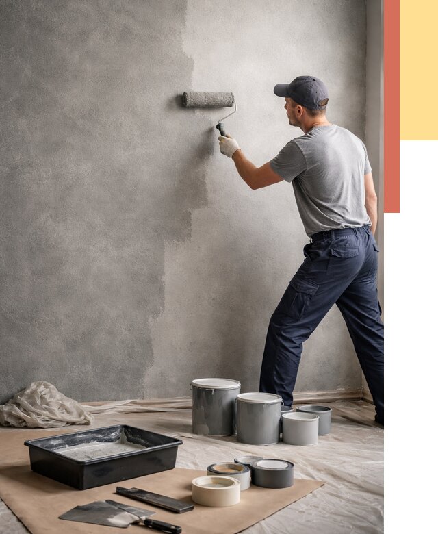 Покраска стен под бетон в Карпинске от 667 руб. за м2 — быстро и недорого | ОТДЕЛОЧНИК-Кпн