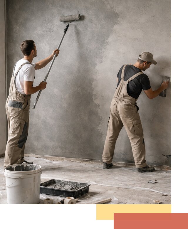 Покраска стен под бетон в Карпинске профессионально и недорого