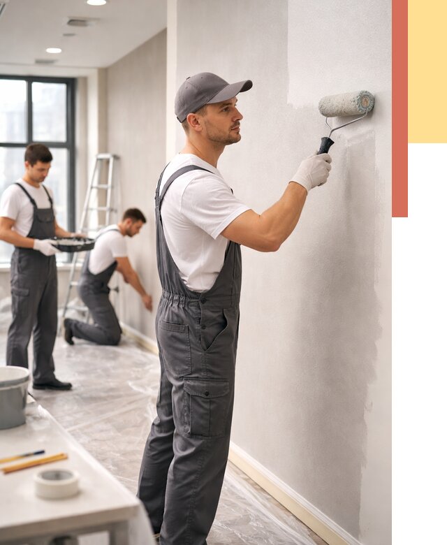 Покраска стен в офисе в Карпинске от 8728 руб. — быстро и недорого | ОТДЕЛОЧНИК-Кпн