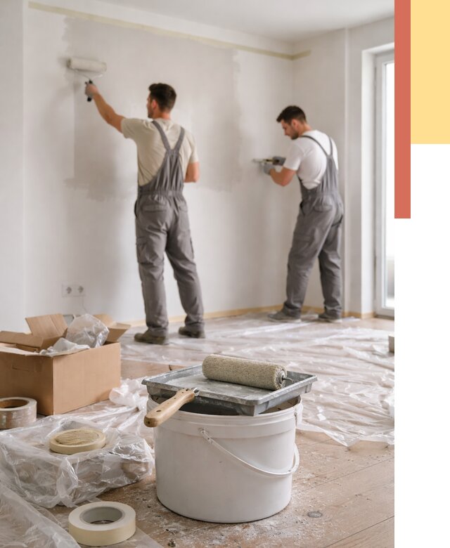 Покраска стен в квартире в Карпинске от 2567 руб/м2 — быстро и недорого | ОТДЕЛОЧНИК-Кпн