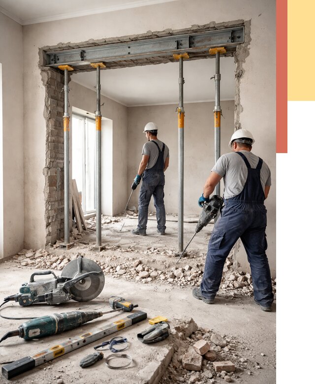 Прорезка проема в стене в Карпинске от 4621 руб. — быстро и недорого | ОТДЕЛОЧНИК-Кпн