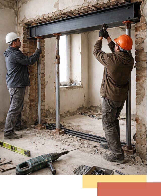 Усиление проема в стене в Карпинске для расширения и безопасности