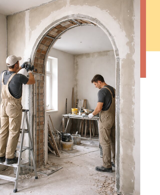 Устройство арочного проема в Карпинске от 9755 руб. под ключ — быстро и недорого | ОТДЕЛОЧНИК-Кпн