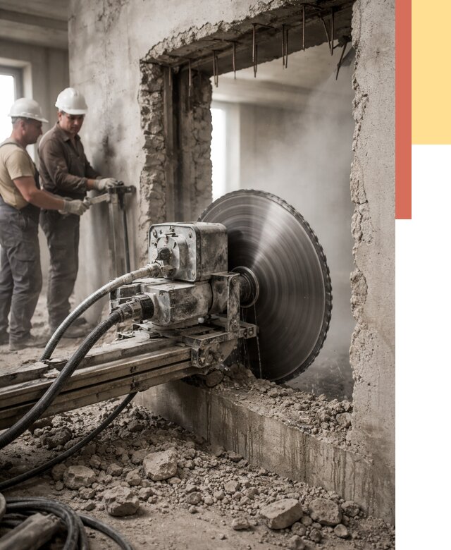 Алмазная резка проемов в Карпинске от 4621 руб. быстро и недорого | ОТДЕЛОЧНИК-Кпн