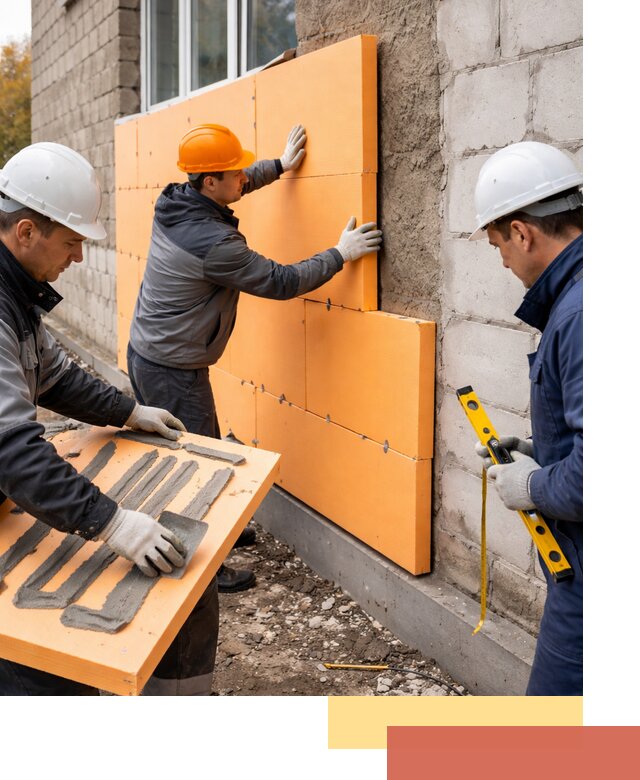 Утепление фасада пеноплексом под ключ в Карпинске