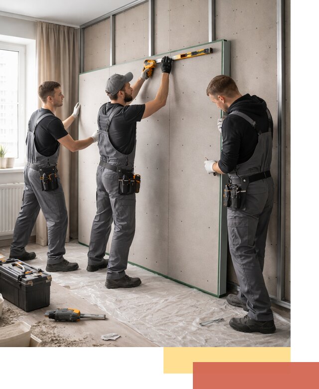 Шумоизоляция стен панелями ЗИПС в Карпинске для жилых и коммерческих помещений