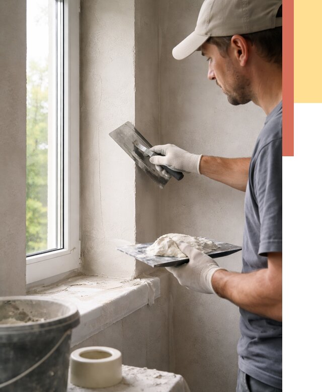 Штукатурка откосов в Карпинске от 4621 руб/м² — услуги и выравнивание под ключ | ОТДЕЛОЧНИК-Кпн