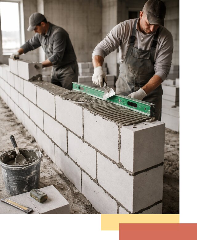 Кладка перегородок из газобетона в Карпинске быстро и качественно