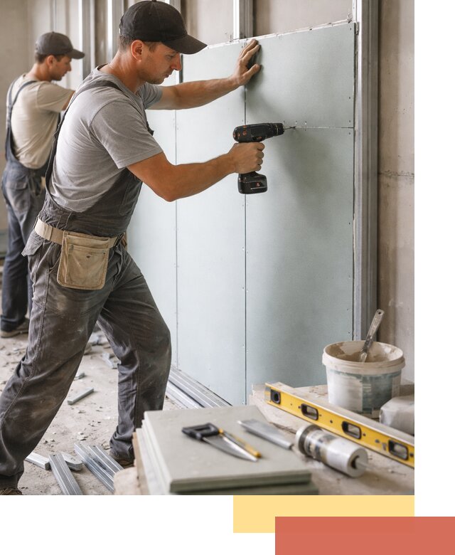 Кладка влагостойких перегородок ПГП в Карпинске