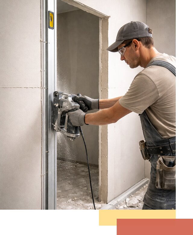 Устройство дверного проема в перегородке в Карпинске