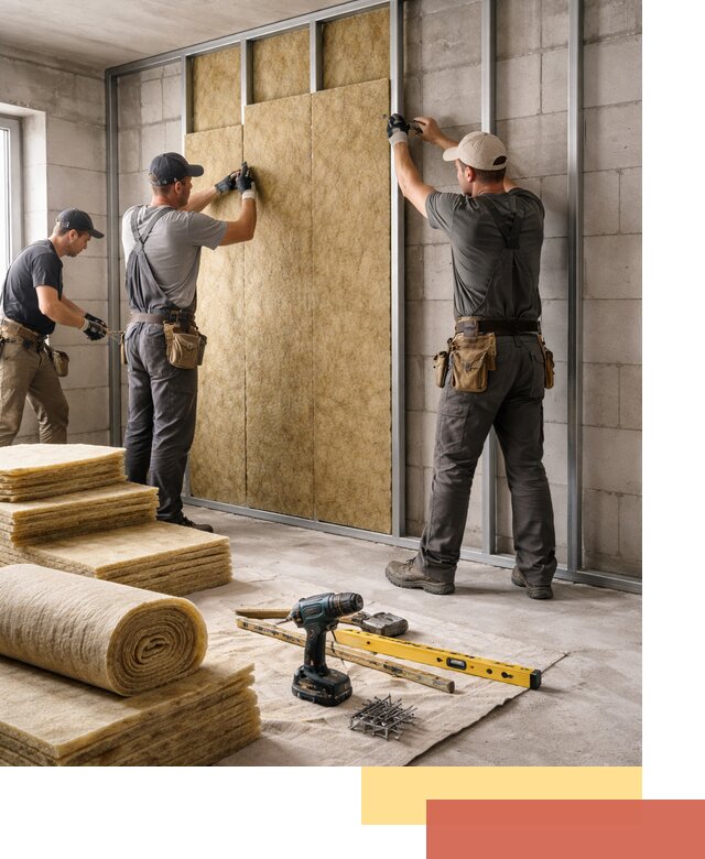 Шумоизоляция перегородок из блоков в Карпинске — монтаж и защита шумоизоляцией