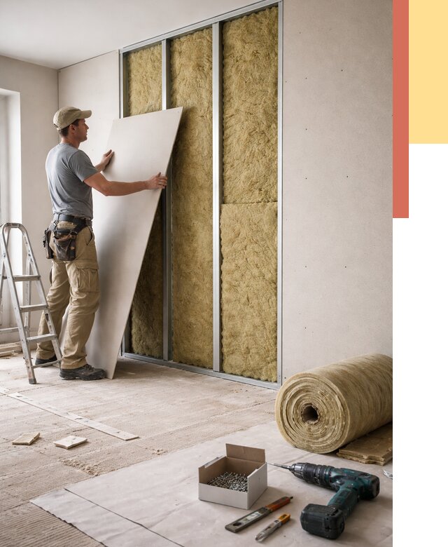 Перегородка из гипсокартона с шумоизоляцией в Карпинске от 3204 руб. | ОТДЕЛОЧНИК-Кпн