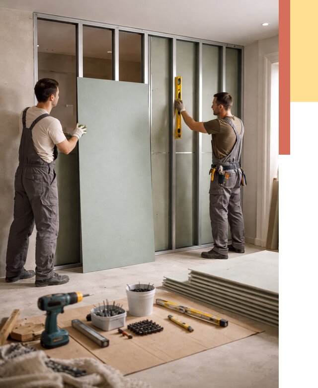 Перегородка из влагостойкого гипсокартона в Карпинске от 4929 руб. — монтаж под ключ | ОТДЕЛОЧНИК-Кпн