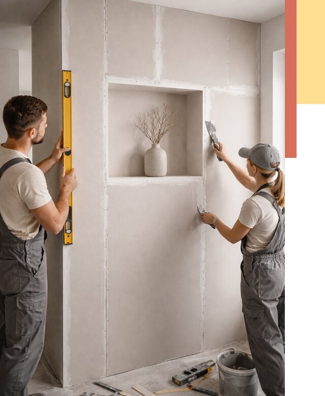 Перегородка из гипсокартона с нишей в Карпинске от 3337 руб. под ключ | ОТДЕЛОЧНИК-Кпн