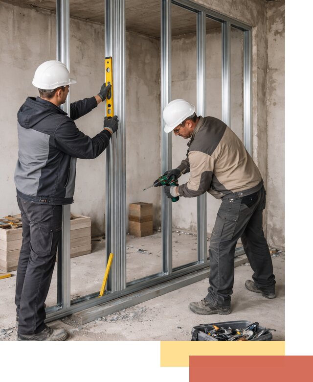 Монтаж каркаса перегородки из профиля в Карпинске