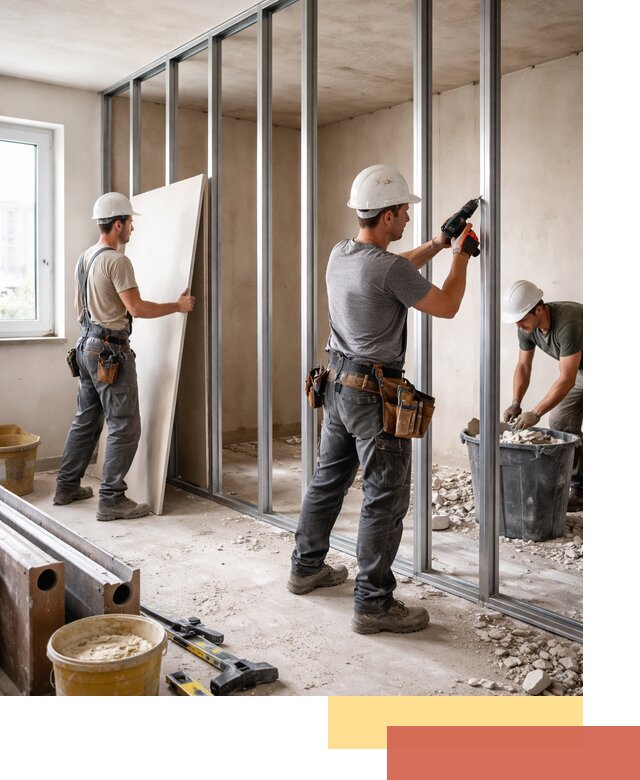 Перенос гипсокартонной перегородки в Карпинске профессионально и быстро