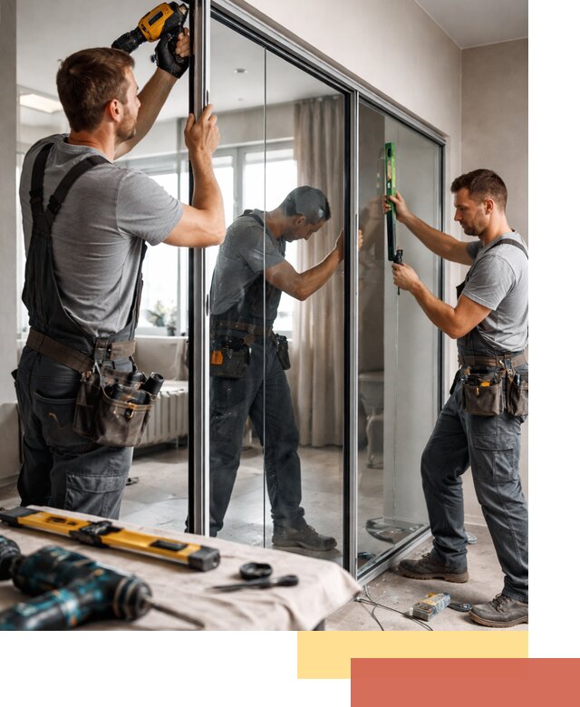 Каркасные стеклянные перегородки под ключ в Карпинске