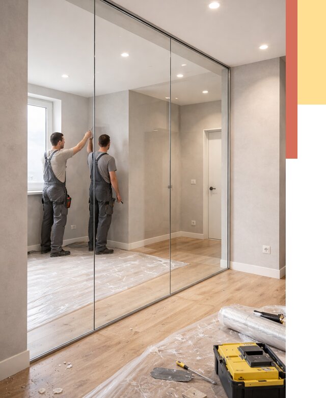 Безрамные стеклянные перегородки в Карпинске — монтаж от 9755 руб. | ОТДЕЛОЧНИК-Кпн