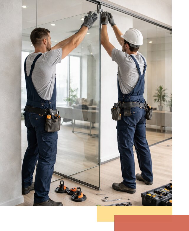 Безрамные стеклянные перегородки под ключ в Карпинске