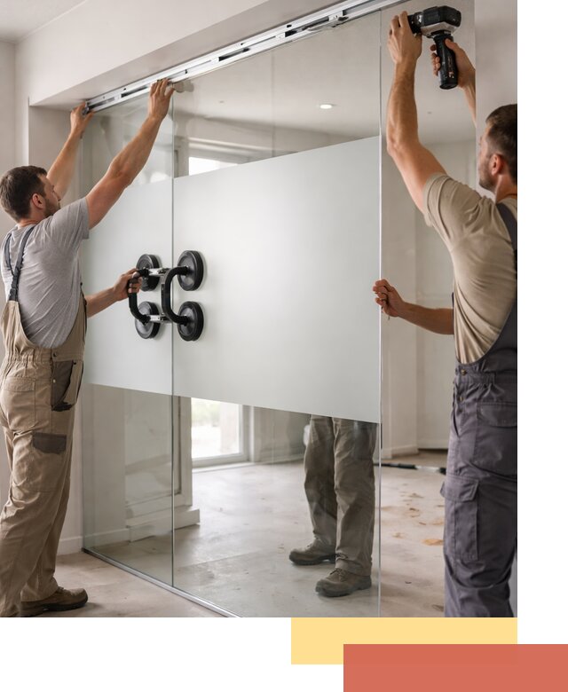 Матовые стеклянные перегородки под ключ в Карпинске