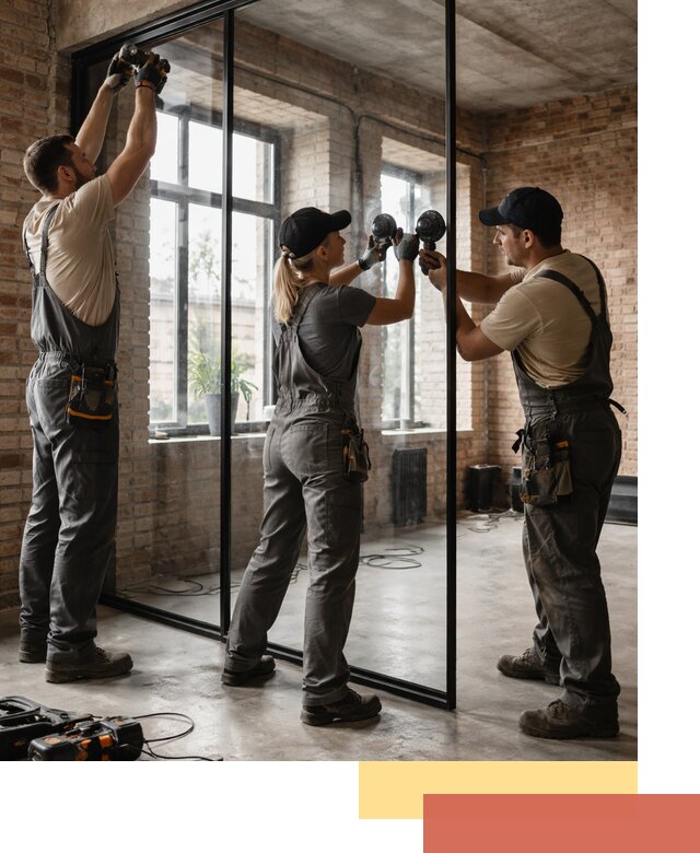 Стеклянные перегородки лофт — изготовление и монтаж в Карпинске