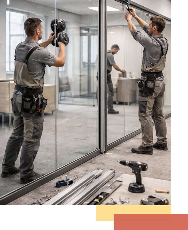 Стеклянные офисные перегородки под ключ в Карпинске